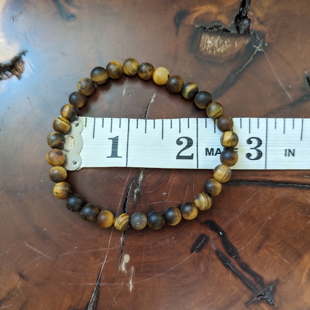6mm matte finish yellow tiger eye bracelet